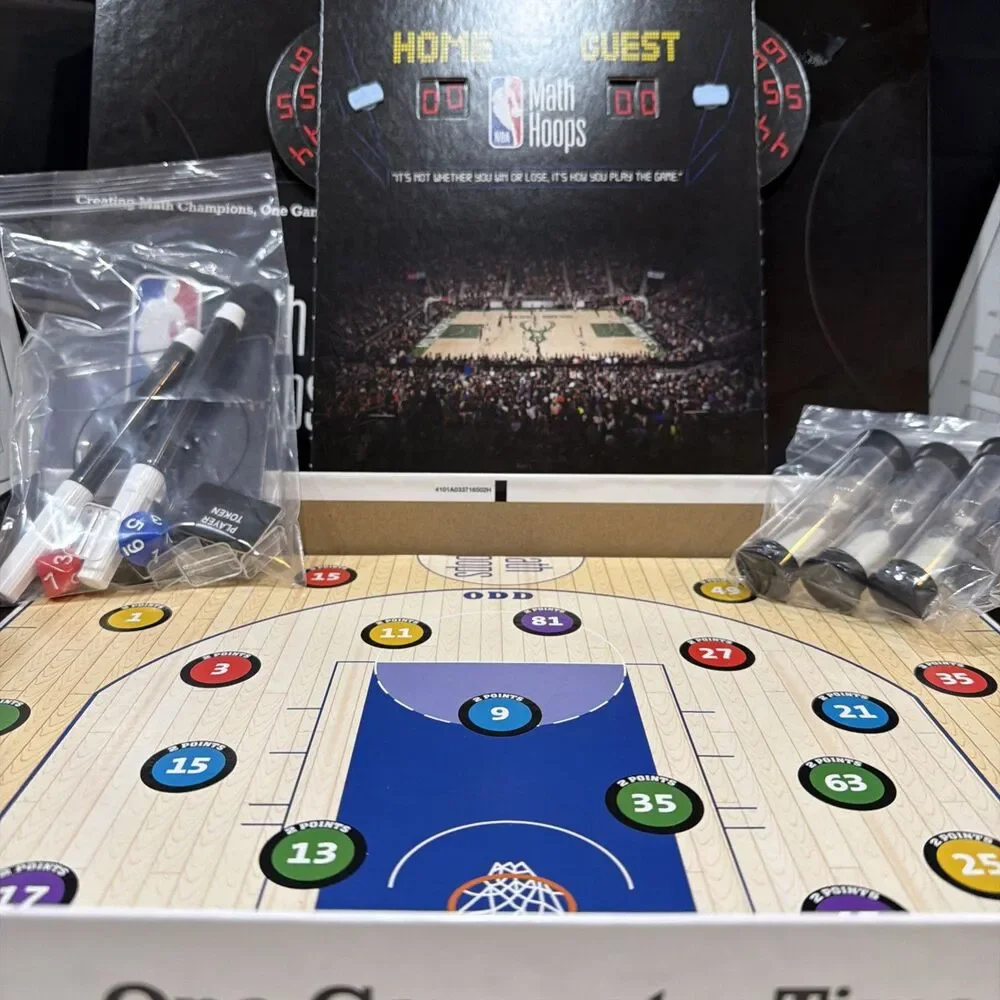 NBA Math Hoops 2015 Hasbro Basketball Board Game Educational Getty Images New
